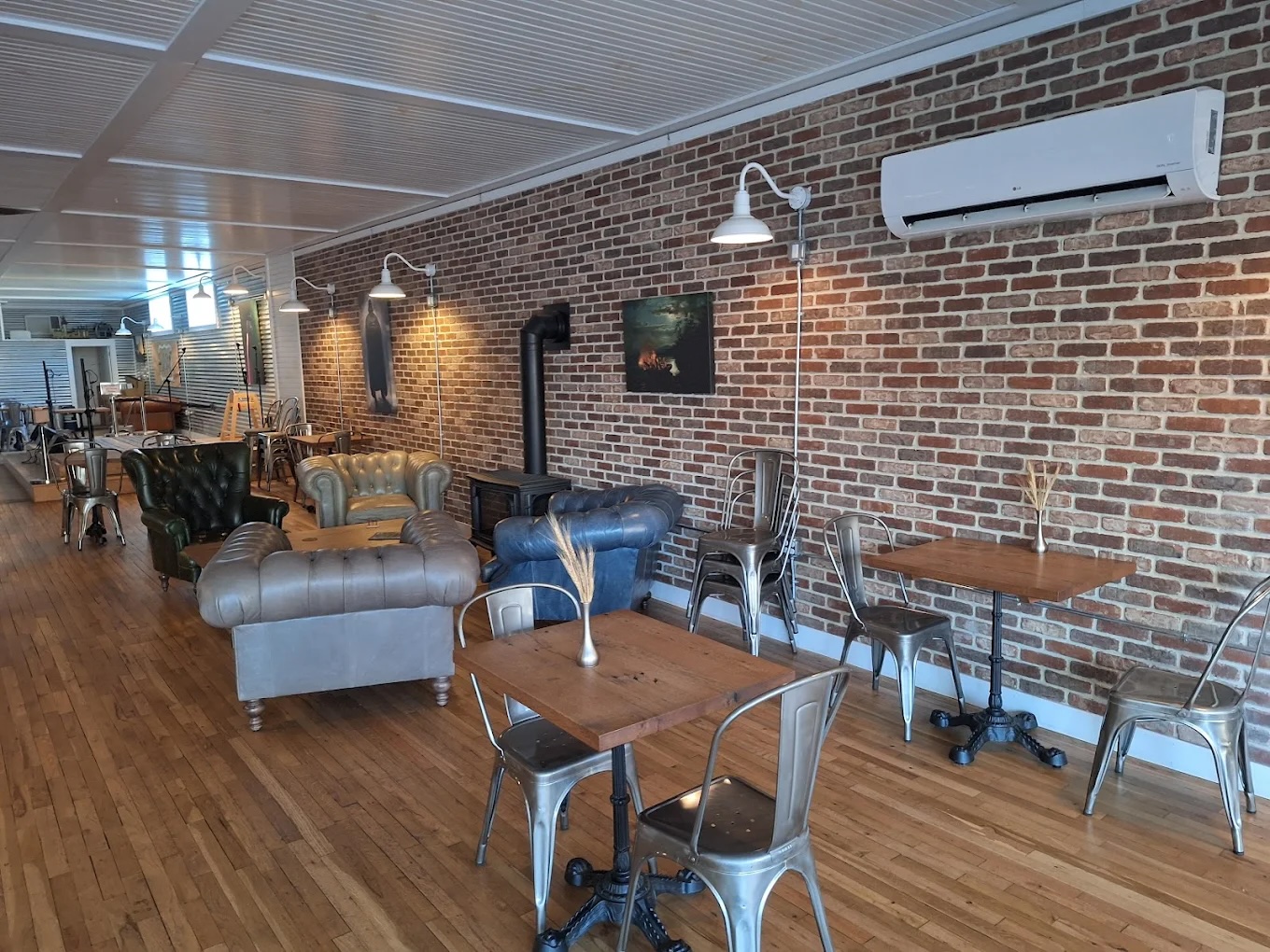 the bar at Kin Café · afternoon light · Robbinsville NC